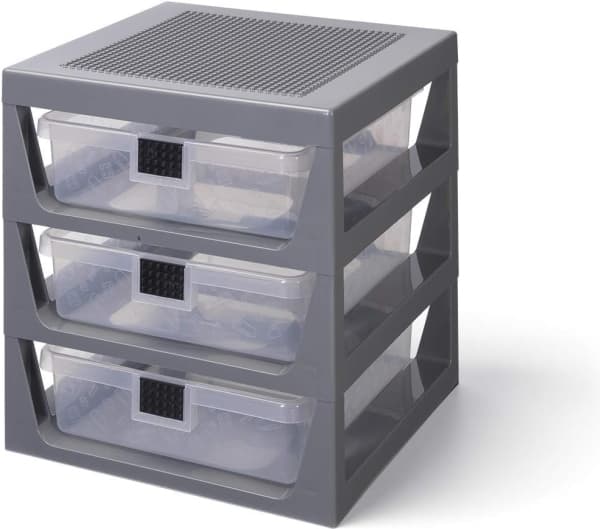 Room Copenhagen LEGO drawer shelf set of 3, storage box (grey)