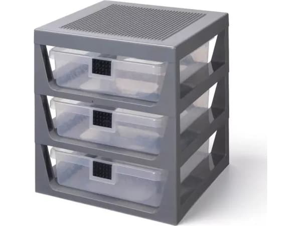 Room Copenhagen LEGO drawer shelf set of 3, storage box (grey)