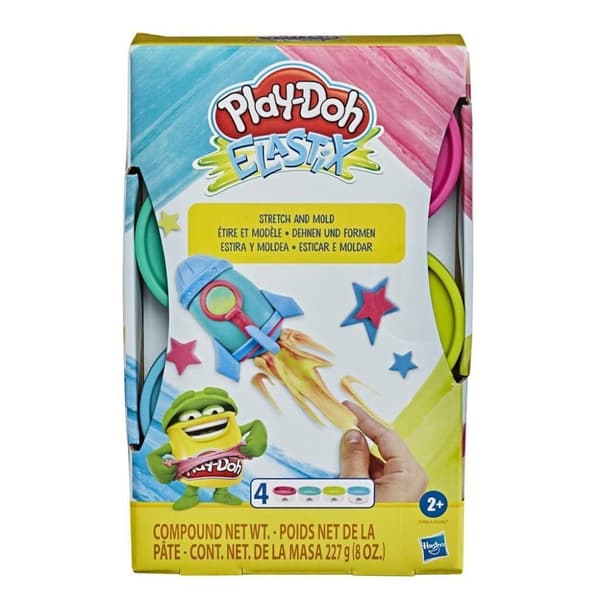 Play-Doh Elastix Clay 4 Krukor Assorted