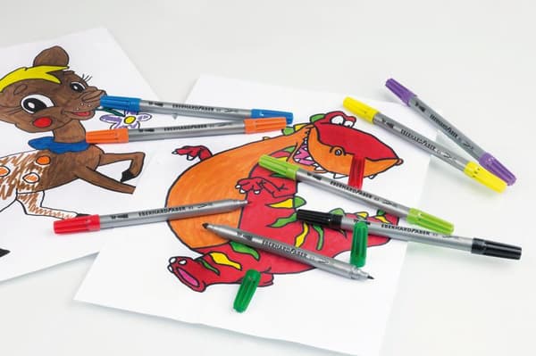 Eberhard Faber EF-550010 Filtpennor Duo 0,8+1-3mm Blandat etui med 10 stycken