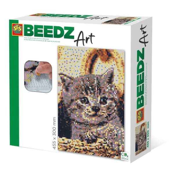 SES Creative Beedz Art Fuse Beads Kattunge 45,5x30 cm 7000 stycken