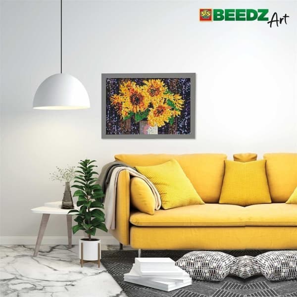 SES Creative Beedz Art Fuse Beads Solsikker 30x45,5 cm 7000 stk.