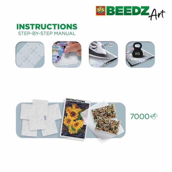 SES Creative Beedz Art Fuse Beads Solsikker 30x45,5 cm 7000 stk.