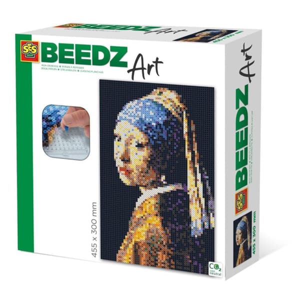 SES Creative Beedz Art Fuse Beads Girl with a Pearl Earring 45,5x30 cm 7000 Stycken