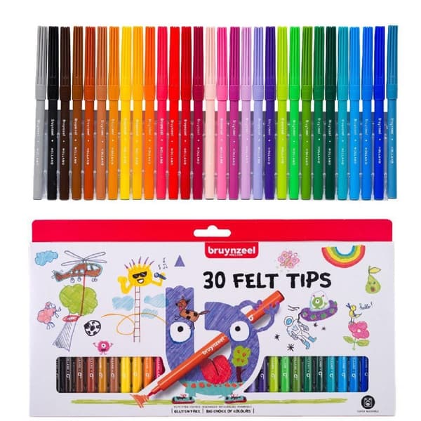 Bruynzeel filtpennor 30 färger