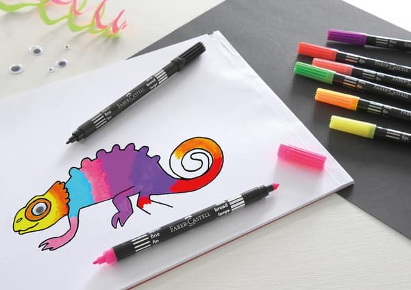 Faber Castell FC-151109 Filtpennor Duo Neonfärger i fodral 10 stycken