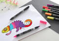 Miniatyrbild 3 av 4: Faber Castell FC-151109 Filtpennor Duo Neonfärger i fodral 10 stycken