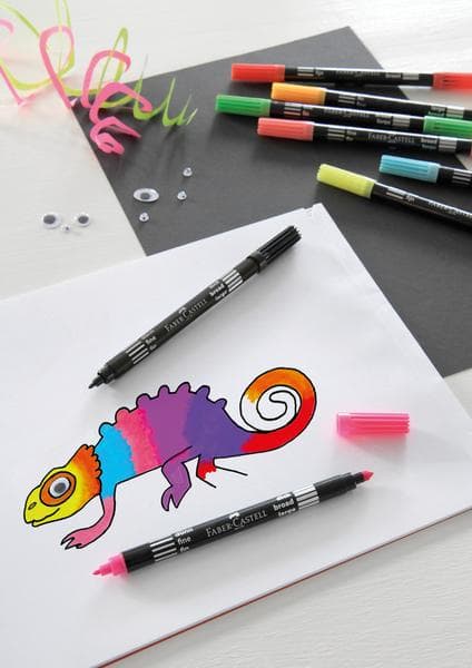 Faber Castell FC-151109 Filtpennor Duo Neonfärger i fodral 10 stycken