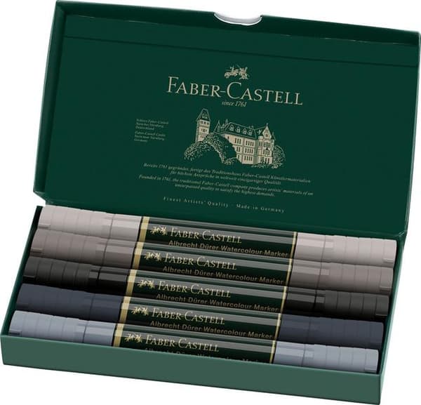 Faber Castell FC-160306 WK25Akvarelmærke FC AlbrechtDürer 5 stykker gråtoner