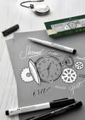 Miniatyrbild 3 av 7: Faber Castell FC-167151 Ritpenna Faber-Castell Set Pitt Artist Pen Svart och vit