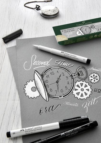Faber Castell FC-167151 Ritpenna Faber-Castell Set Pitt Artist Pen Svart och vit