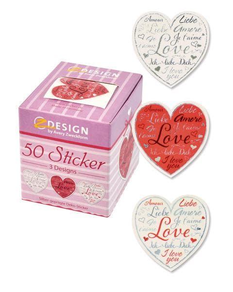 Avery AV-56813 Deco-klistermærke Box Hearts 3 Designs