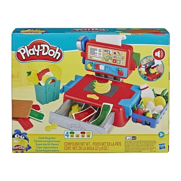 Play-Doh kassaapparat + 4 krukor med lera + ljud