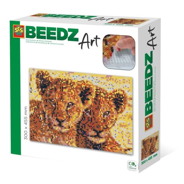 SES Creative Beedz Art Fuse Beads Løveunger 30x45,5 cm 7000 stk.