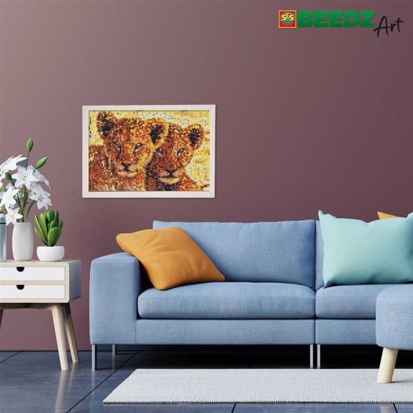 SES Creative Beedz Art Fuse Beads Løveunger 30x45,5 cm 7000 stk.