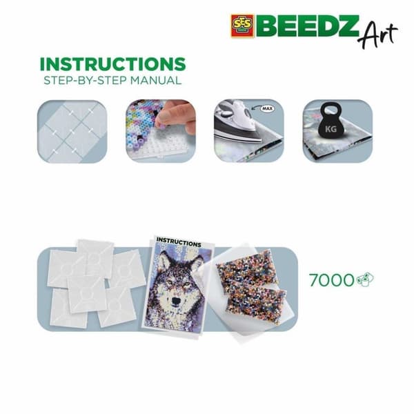 SES Creative Beedz Art Fuse Helmet Wolf 45,5x30 cm 7000 kpl