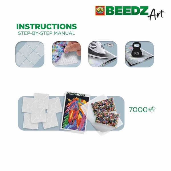 SES Creative Beedz Art Fuse Beads Horse Fantasy 45,5x30 cm 7000 stk.