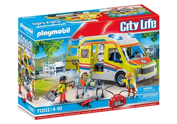 Playmobil City Life Rettungswagen mit Licht & Sound, Action/äventyr, 4 År, Multifärg