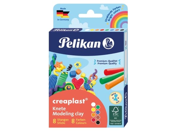 Pelikan 606035, Muovailuvaha, Valikoidut värit, Lapsi, 8 kpl, Saksa, 160 g