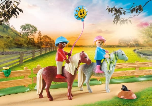 Playset Playmobil vakarėlio dekoravimas su poniais
