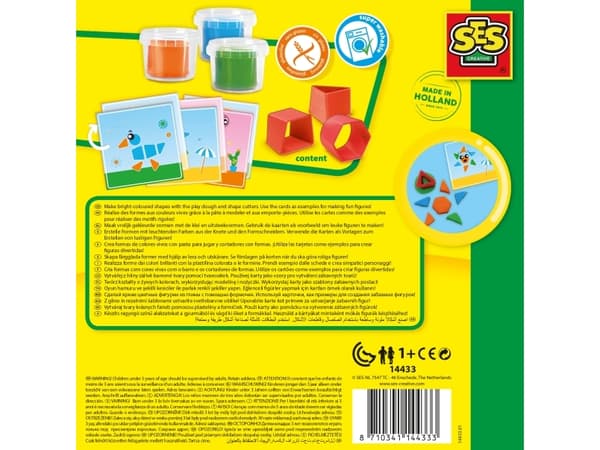 SES Creative My First 14433, Modelleringsleire, Flerfarget, Barn, 9 stykker, Plastpotte, 3 farger