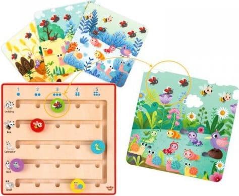 Tooky Toys TOOKY TOY träspel för att lära sig räkna djur