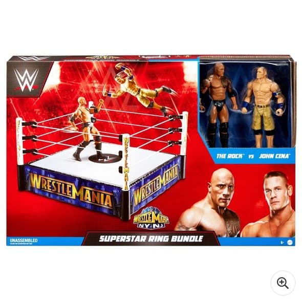 WWE WrestleMania The Rock vs John Cena Superstar Ring Bundle