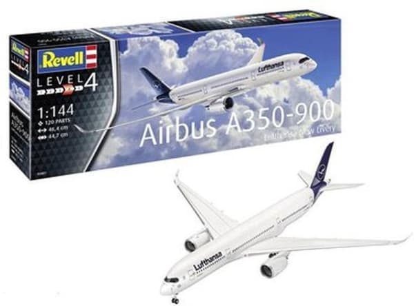 Revell 03881 Airbus A350-900 Lufthansa New Livery Flight Model Kit 1:144 (03881)