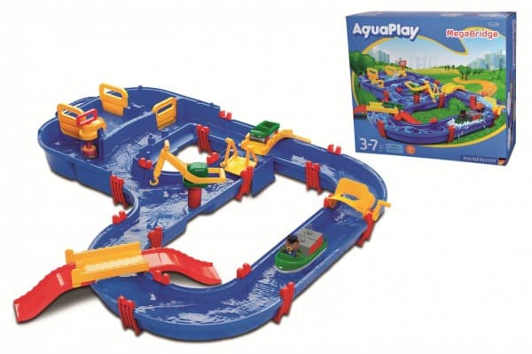Aquaplay mega bro vandbane 49 dele - 1 transportbåd, 1 amfibiebil og Bjørnen Bo