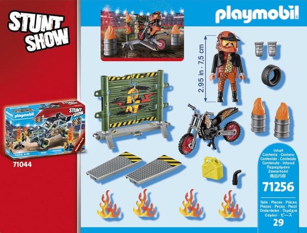 Playmobil ® Stunt Show Starter Pack Stunt Show Motorcykel med Wall of Fire 71256 (71256)