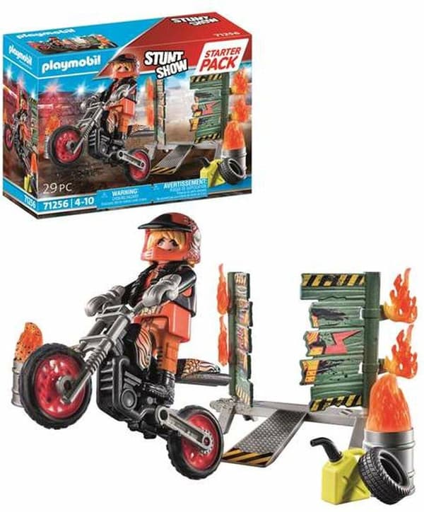 Playmobil ® Stunt Show Starter Pack Stunt Show Motorcykel med Wall of Fire 71256 (71256)