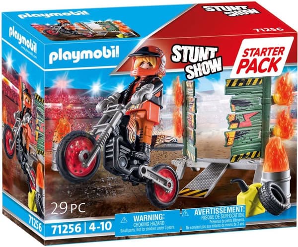 Playmobil ® Stunt Show Starter Pack Stunt Show Motorcykel med Wall of Fire 71256 (71256)