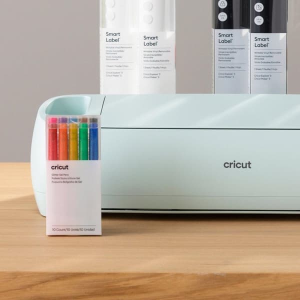 Cricut Glitter Gel Pennor | regenboog + roze, bruin, Svart | 10 st