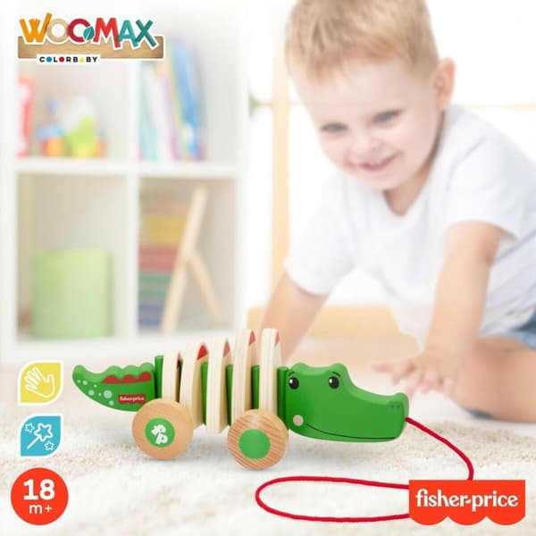 Baby legetøj Fisher Price Krokodrille Træ 28,5 x 10,5 x 12 cm (4 enheder)