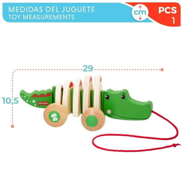 Baby legetøj Fisher Price Krokodrille Træ 28,5 x 10,5 x 12 cm (4 enheder)