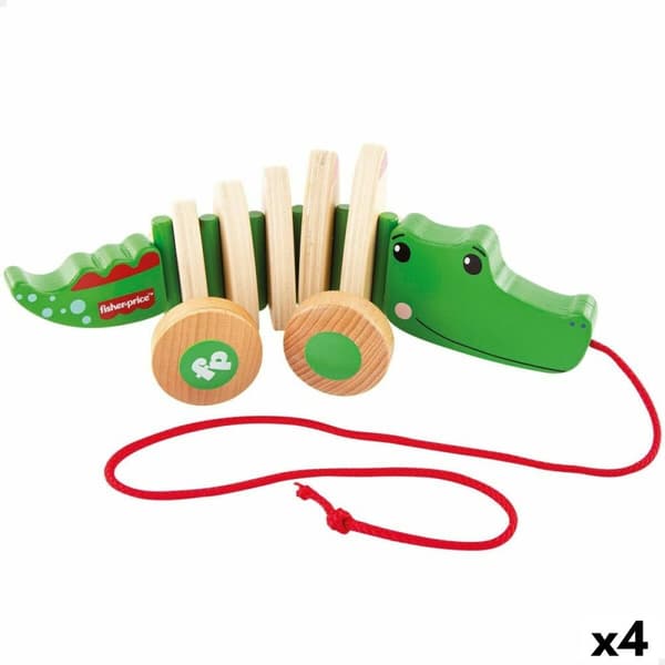Baby legetøj Fisher Price Krokodrille Træ 28,5 x 10,5 x 12 cm (4 enheder)