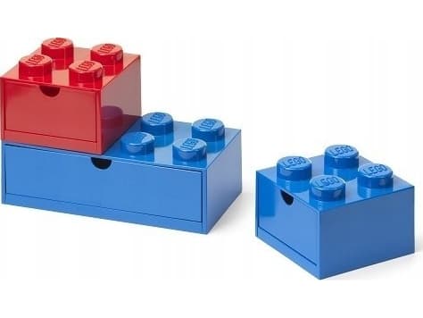 Room Copenhagen LEGO desk drawers set of 3, storage box (red)
