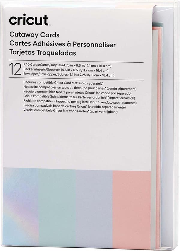 Cricut Cut-Away Cards Pastel R40 Card Set Tulip Blue Powder (2009483)
