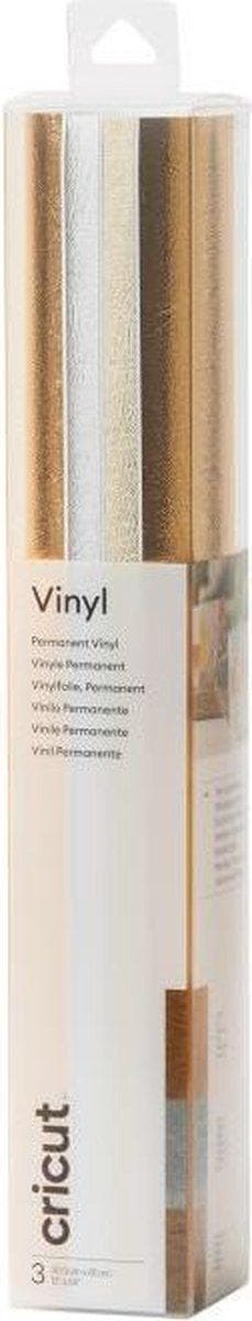 Cricut Premium Vinyl Permanent Folie Guld, Sølv, Platin (2007743)
