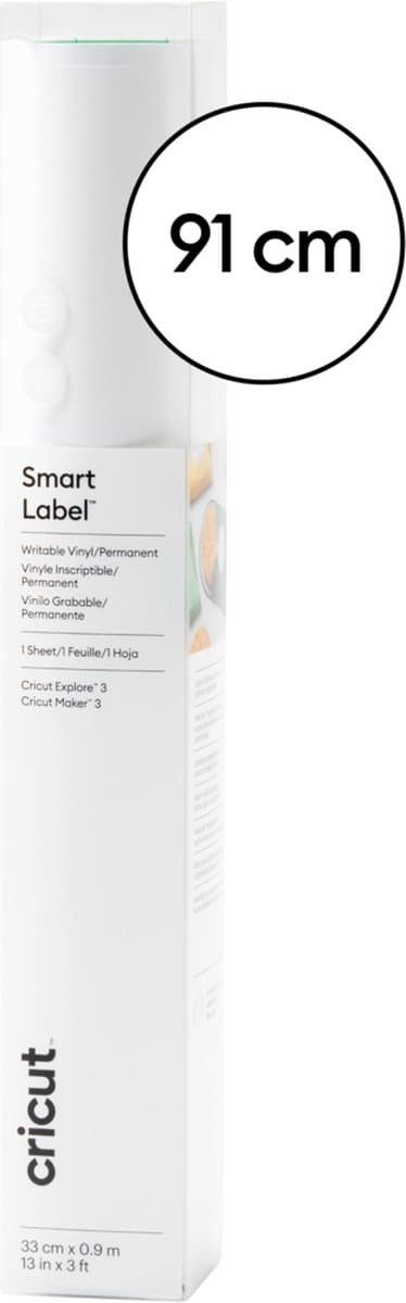 Cricut Smart Label - skrivbar vinyl - permanent - vit - 33x91cm