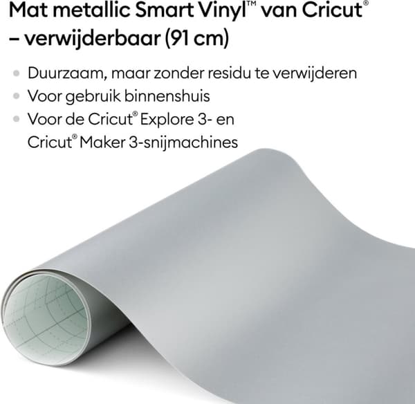 Cricut Smart Vinyl - avtagbar - matt silver - 33x91cm