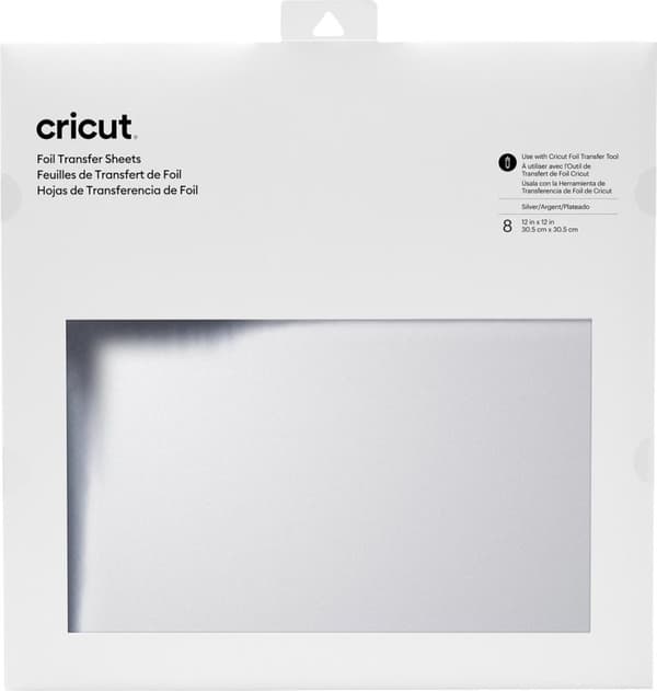 Cricut siirtokalvoarkit 30x30cm 8 arkkia (hopea)