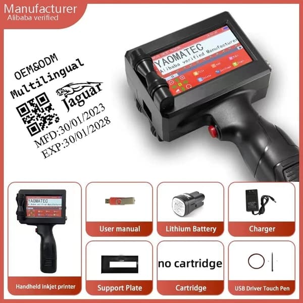 Bærbar Inkjet Printer, QR Kode Udskrivning, Håndholdt Design