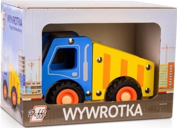 Träbil med däck - dumper