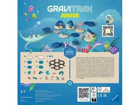 Ravensburger GraviTrax Junior Extension Ocean, Lekemarmorløp, 3 år
