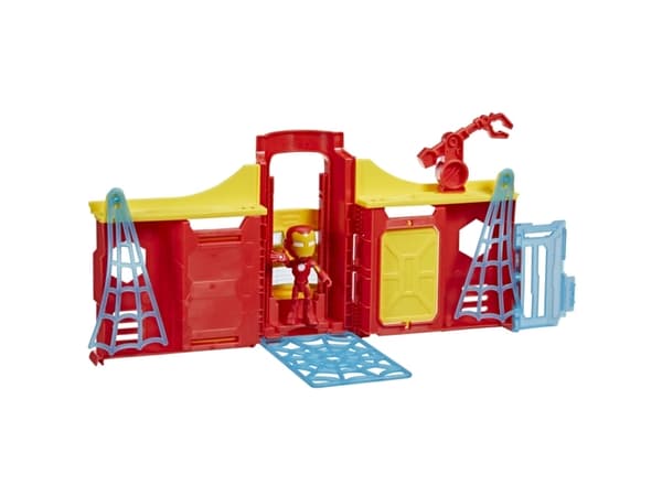 Marvel Spidey and His Amazing Friends Stark Tower Playset, Includes 4-Inch Iron Man Action Figure, Super Hero Toys for Kids 3 and Up, Action/Adventur