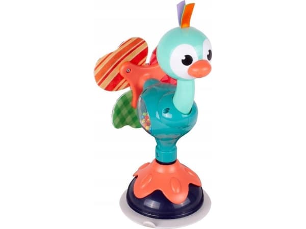 Peacock rattle with suction cup