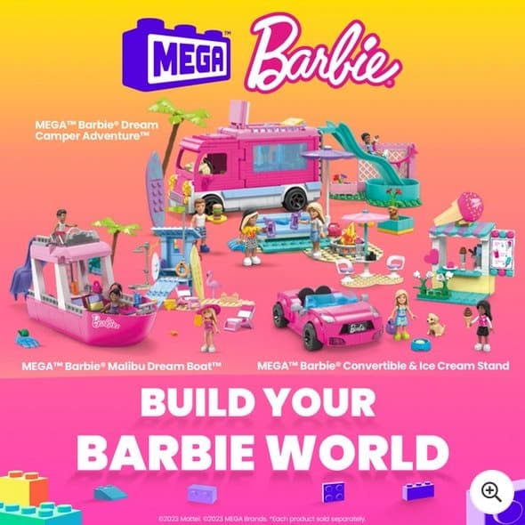 Mega Barbie Convertible & Ice Cream Stand Building Set