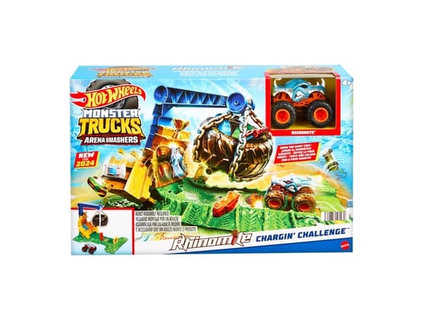 Hot Wheels Monster Trucks ARENA SMASHERS RHINOMITE CHARGIN' CHALLENGE lekset, Action/äventyr, 4 år, Flerfärgad, Plast, Metall