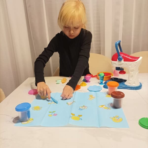 Stämpelmaskin för leklera med tillbehör